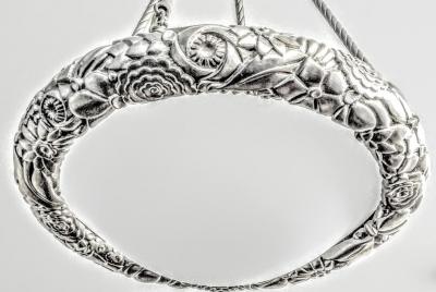 French Art Deco Flower Sphere Pendant Chandelier