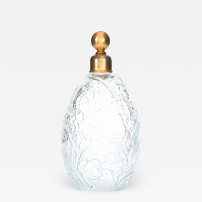 French Art Deco Frosted Glass Perfume Bottle