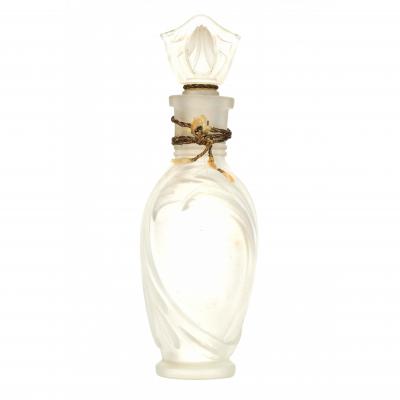 French Art Deco Frosted Glass Perfume Bottle