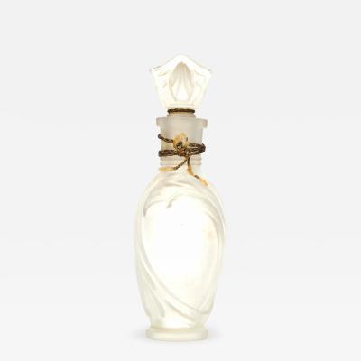 French Art Deco Frosted Glass Perfume Bottle
