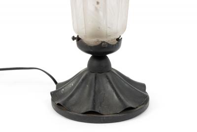 French Art Deco Frosted Glass Table Lamp