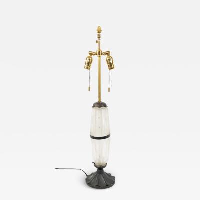 French Art Deco Frosted Glass Table Lamp