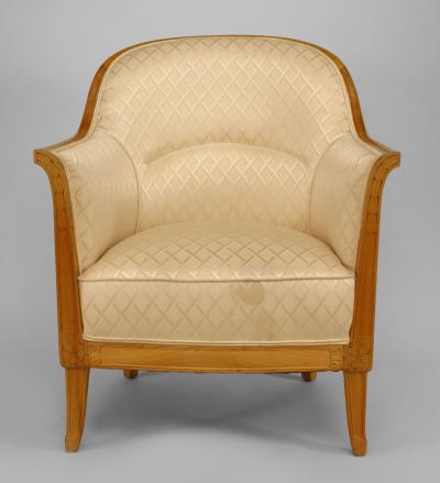 French Art Deco Fruitwood Bergere Armchair 