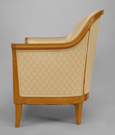 French Art Deco Fruitwood Bergere Armchair 