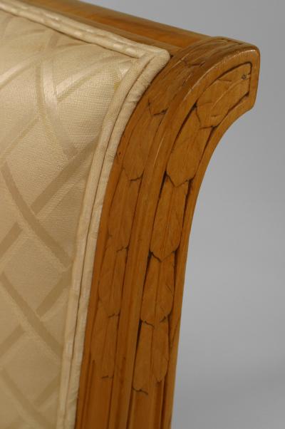 French Art Deco Fruitwood Bergere Armchair 