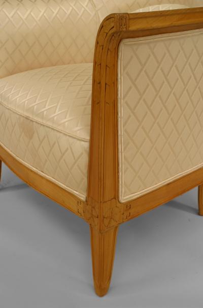 French Art Deco Fruitwood Bergere Armchair 