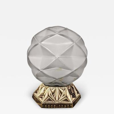 French Art Deco Geometric Sphere Table Lamp