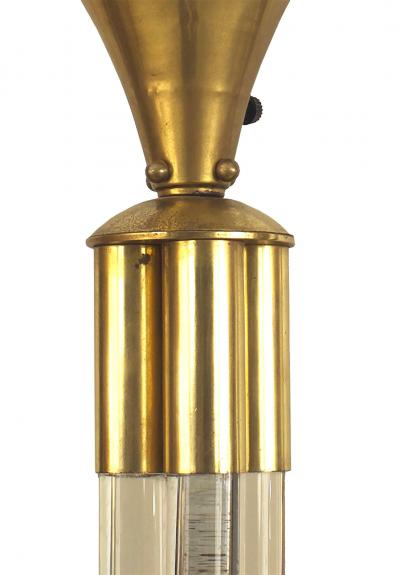 French Art Deco Gilt Brass and Lucite Floor Lamp