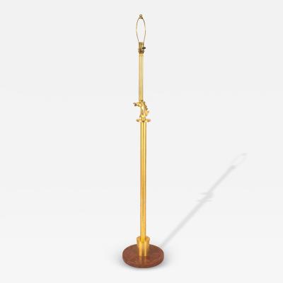 French Art Deco Gilt Bronze Horse Head Floor Lamp