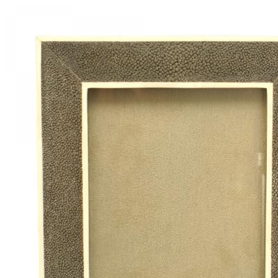 French Art Deco Gray Shagreen Picture Frame
