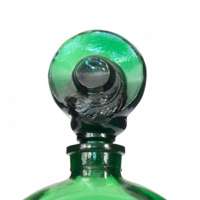 French Art Deco Green Glass Perfume Bottle