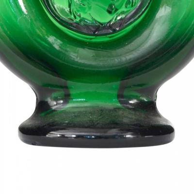 French Art Deco Green Glass Perfume Bottle