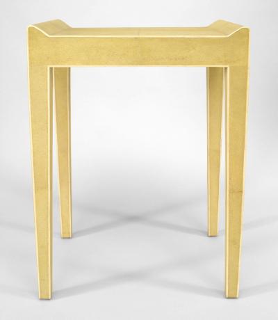 French Art Deco Green Shagreen End Tables