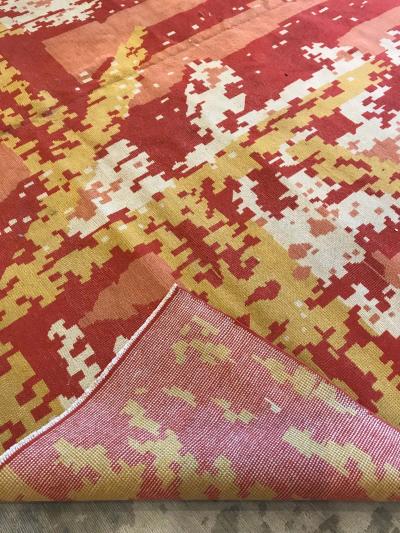 French Art Deco Handmade Wool Rug
