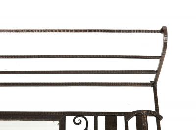 French Art Deco Iron Mirror Coat Rack circa 1930