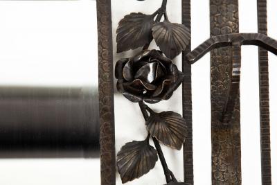 French Art Deco Iron Mirror Coat Rack circa 1930