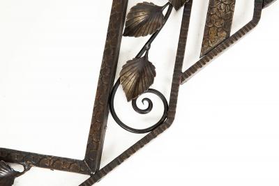 French Art Deco Iron Mirror Coat Rack circa 1930