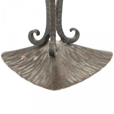 French Art Deco Iron and Glass Compote