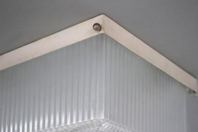 French Art Deco Lacquered Metal and Glass Flush Mount