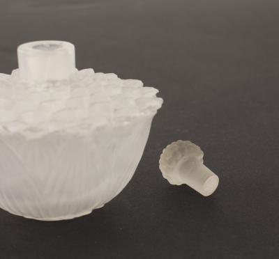 French Art Deco Lalique Lotus Flower Perfume Bottle