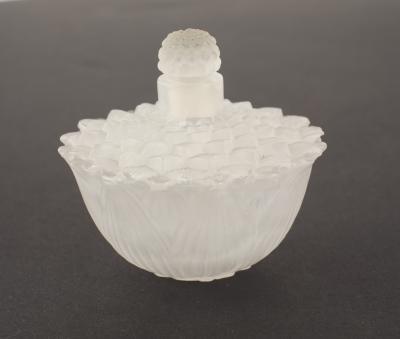 French Art Deco Lalique Lotus Flower Perfume Bottle