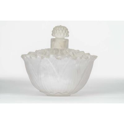 French Art Deco Lalique Lotus Flower Perfume Bottle