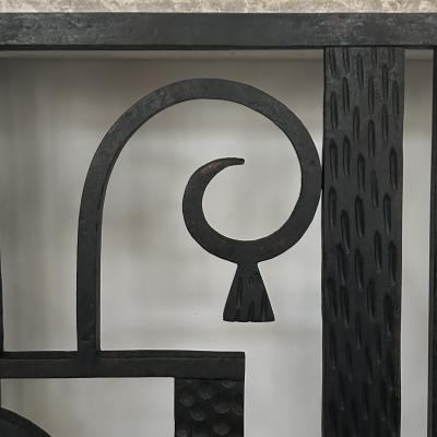 French Art Deco Large Console with Beige Marble Top cica 1925