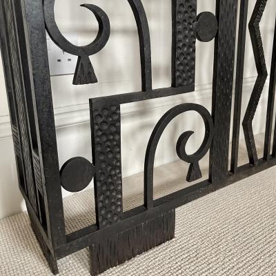 French Art Deco Large Console with Beige Marble Top cica 1925