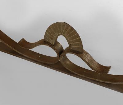 French Art Deco Large Rectangular Iron Scroll Side Center Table