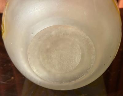 French Art Deco Legras Cameo Glass Vase in Opaline with Amber Overlay