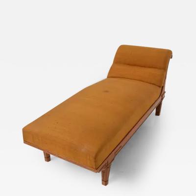 French Art Deco Lounge Chair in Orange Silk Satin