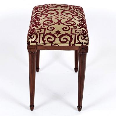 French Art Deco Mahogany Bench Vanity Stool