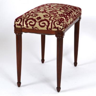 French Art Deco Mahogany Bench Vanity Stool
