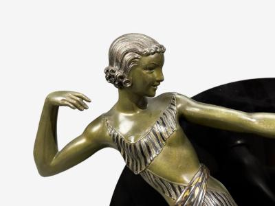 French Art Deco Mantel Clock Marble Onyx Gilt France 1930s
