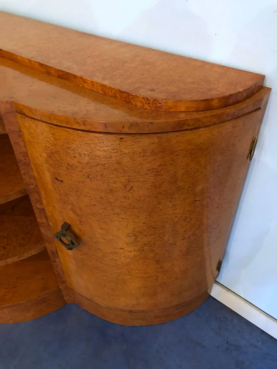 French Art Deco Maple Corner Cupboard 1945