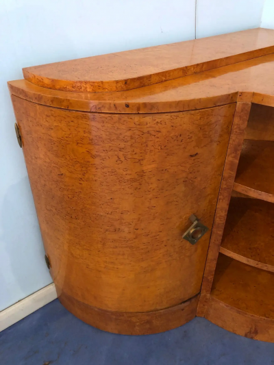 French Art Deco Maple Corner Cupboard 1945