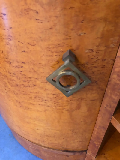 French Art Deco Maple Corner Cupboard 1945