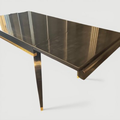 French Art Deco Metamorphic Dining Table with brass detail circa 1940