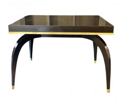 French Art Deco Metamorphic Dining Table with brass detail circa 1940