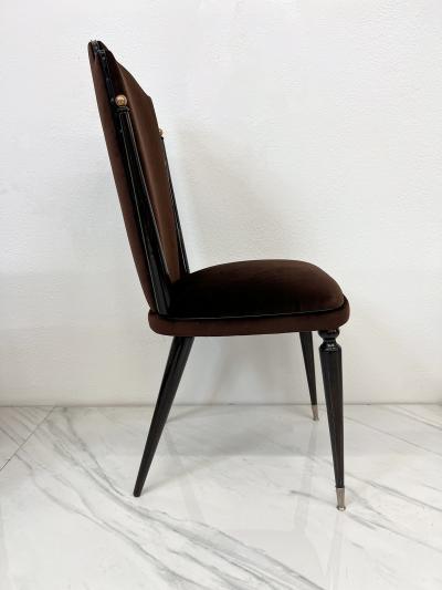 French Art Deco Modernist Dining Chairs A Set of 6 1950s