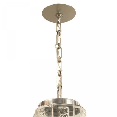 French Art Deco Molded Tiered Glass Lantern