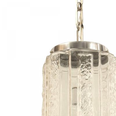 French Art Deco Molded Tiered Glass Lantern