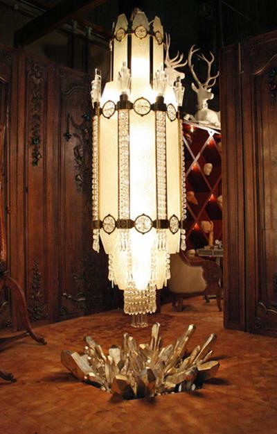 French Art Deco Monumental Bronze 8 Sided Lanterns