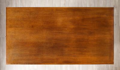 French Art Deco Oak and Steel Writing Table Desk France circa 1930