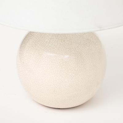 French Art Deco Off White Crackle Lamp France c 1930