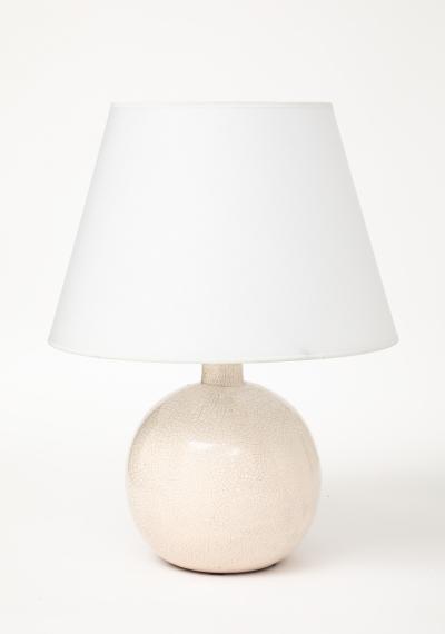 French Art Deco Off White Crackle Lamp France c 1930