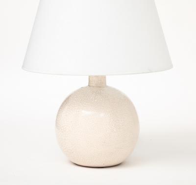 French Art Deco Off White Crackle Lamp France c 1930