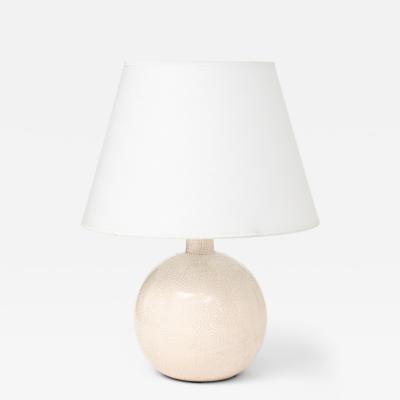 French Art Deco Off White Crackle Lamp, France, c. 1930