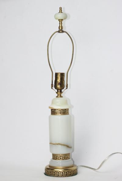 French Art Deco Onyx and Ormolu Table Lamp 1930 France