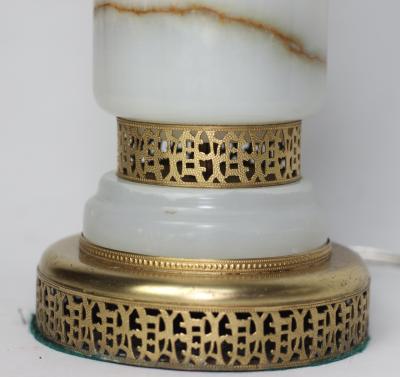 French Art Deco Onyx and Ormolu Table Lamp 1930 France